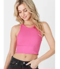 Nikibiki Chevron Highneck Crop Top