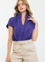 THML V-Neck Suede Top