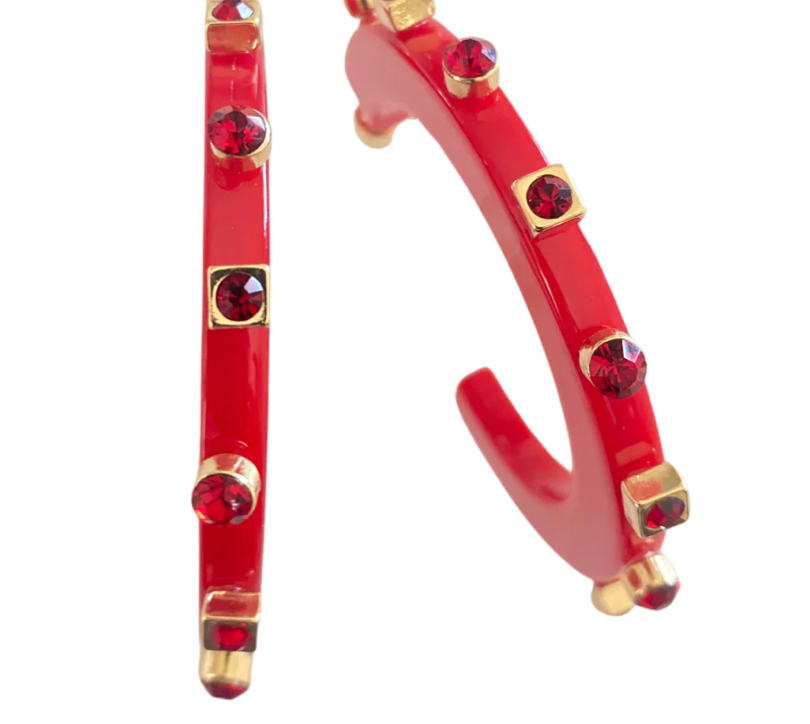 Smith & Co. City Girl Jewel Hoop Earrings