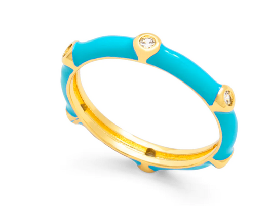 ZENZII Enamel Crystal Stacking Ring