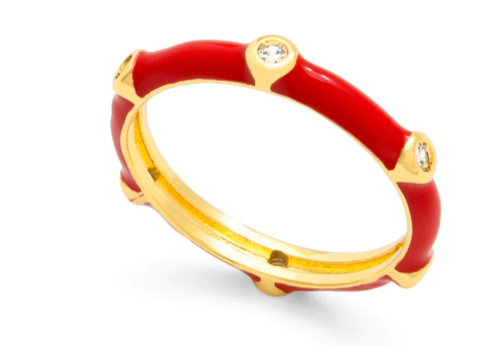 ZENZII Enamel Crystal Stacking Ring