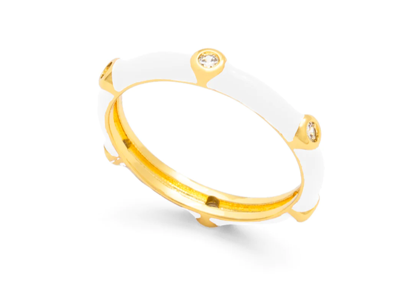 ZENZII Enamel Crystal Stacking Ring