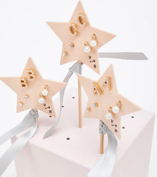 Violet & Brooks Initial Pennant Earring Set