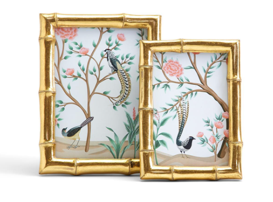 Two's Company Gold Faux Bamboo Frame
