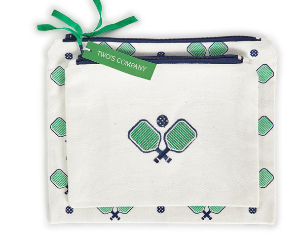 Two's Company Canvas Zipper Pouches 2pk