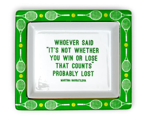 Two's Company Tennis Sayings Desk Tray