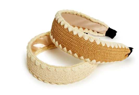 Two's Company Twist Raffia and Crochet Headband