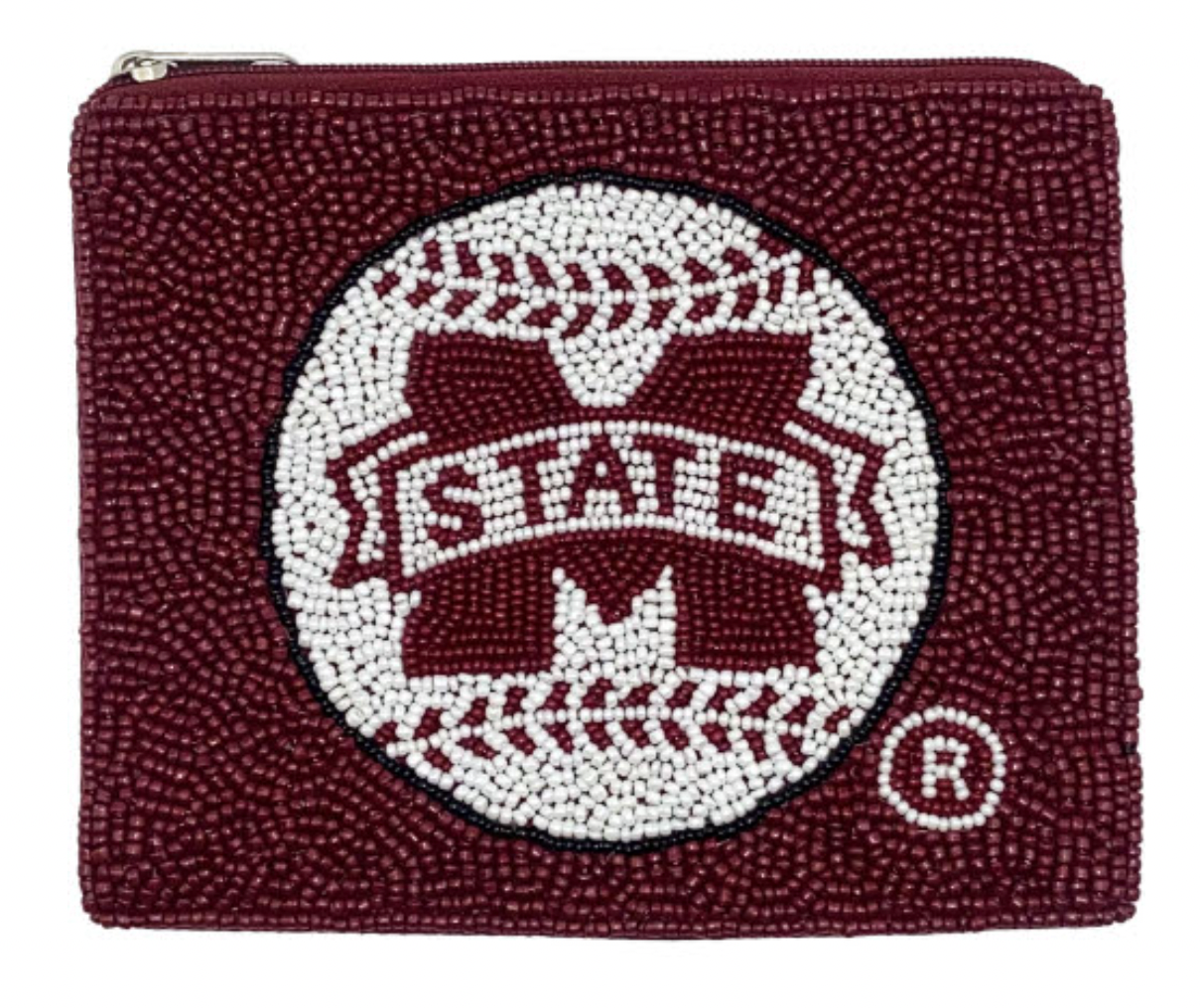 LA Chic Collegiate Beaded Coin Pouch