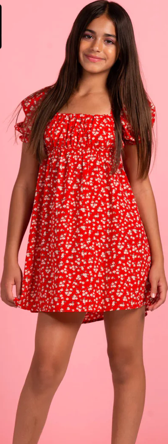 Miss Behave Girls Presley Open Back Baby Doll Dress