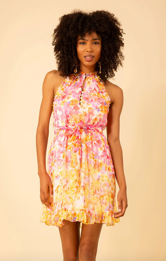 Hale Bob Daphne Georgette Halter Dress