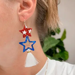 Prep Obsessed Patriotic Earrings