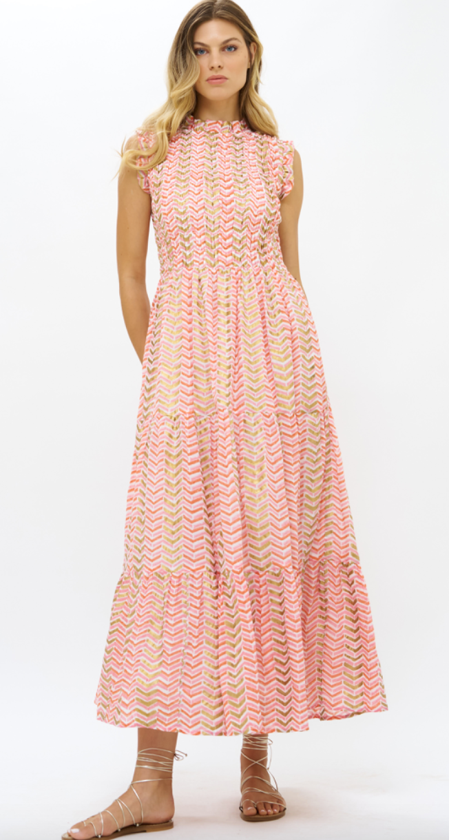 Oliphant Sleeveless Smocked Maxi