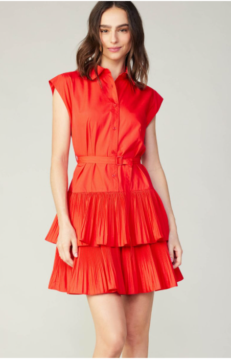 Current Air Button Down Tiered Mini Dress