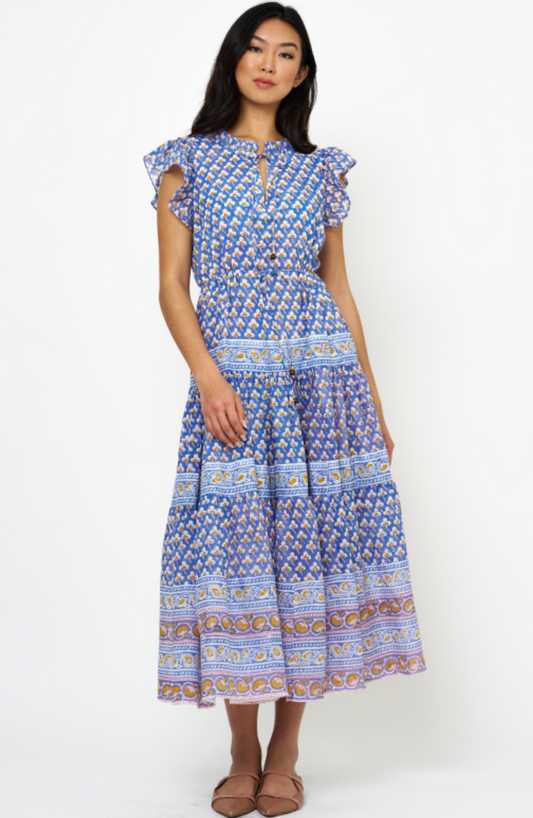 Oliphant Cinched Flirty Midi Dress