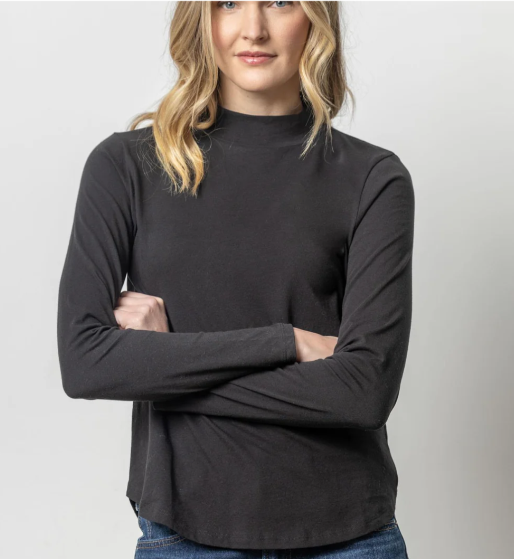 Lilla P L/S Mock Neck Tee