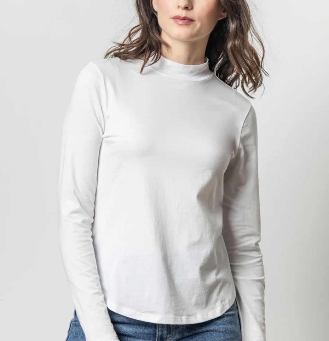 Lilla P L/S Mock Neck Tee