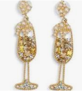Two's Company Embellished Drinks Dangle Earrings