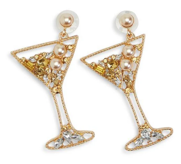 Two's Company Embellished Drinks Dangle Earrings