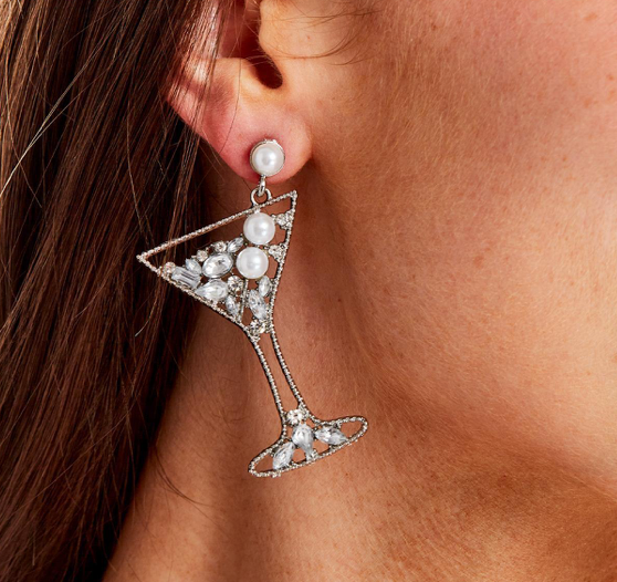 Two's Company Embellished Drinks Dangle Earrings