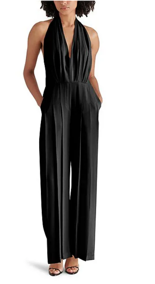 Steve Madden Apolline Crepe Pleated Jumpsuit