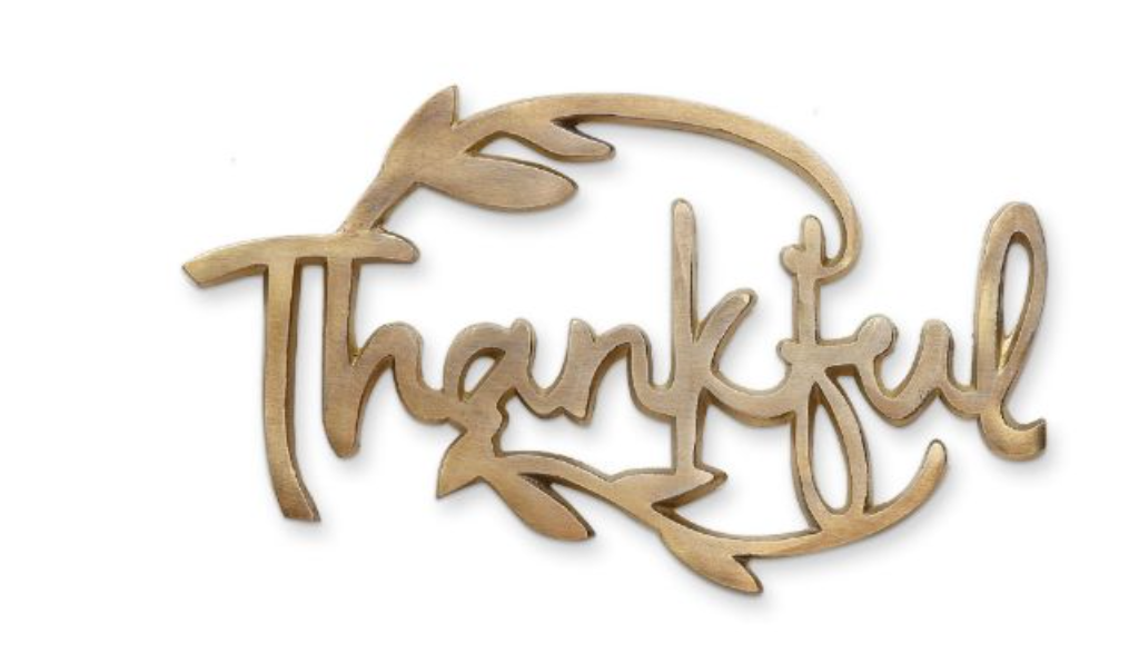 Tag Thankful Metal Gold Trivet