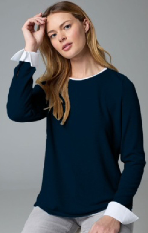 Nic + Zoe Cozy Cuffed Double Layer Top