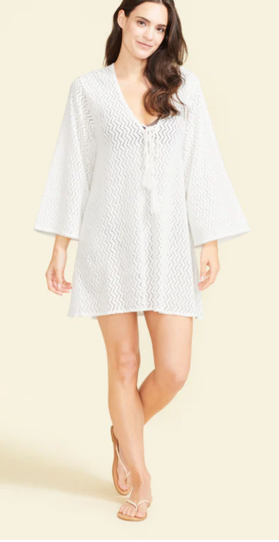 Sitano Sorrento Bell Sleeve Crochet Dress