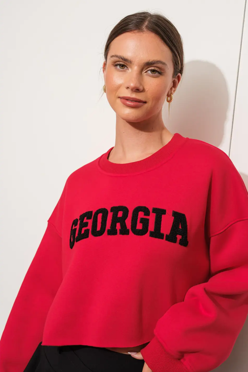 Pretty Garbage Cropped Collegiate Sweatshirt