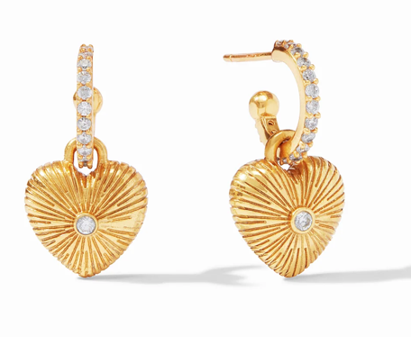 Julie Vos Esme Heart Hoop & Charm Earrings