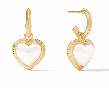 Julie Vos Esme Heart Hoop & Charm Earrings