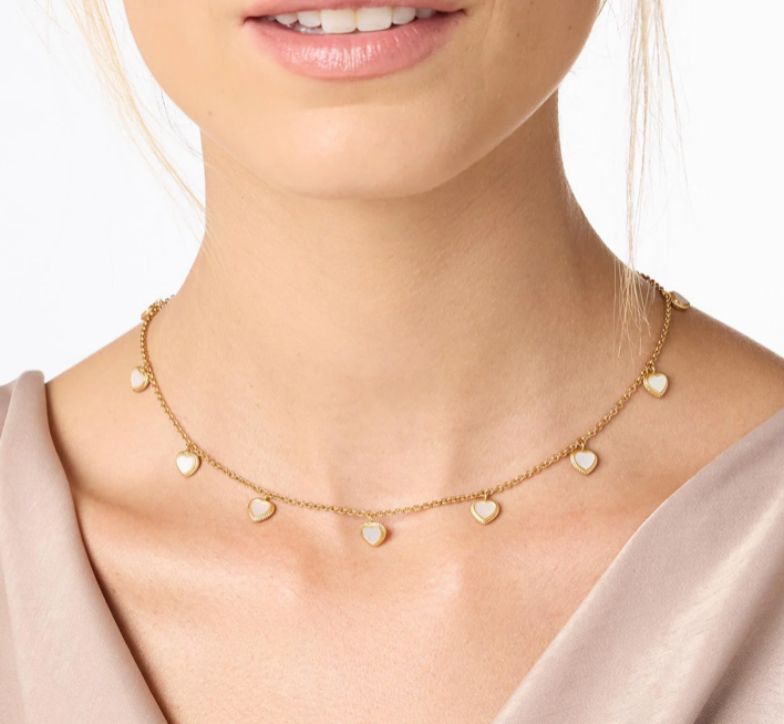 Julie Vos Heart Pearl Delicate Charm Necklace