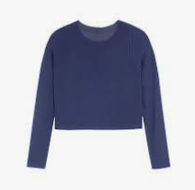 Suzette Juniors Long Sleeve Seamless Ribbed Shirt