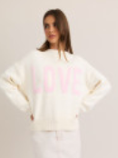 Le Lis Chunky Mock Neck Love Sweater