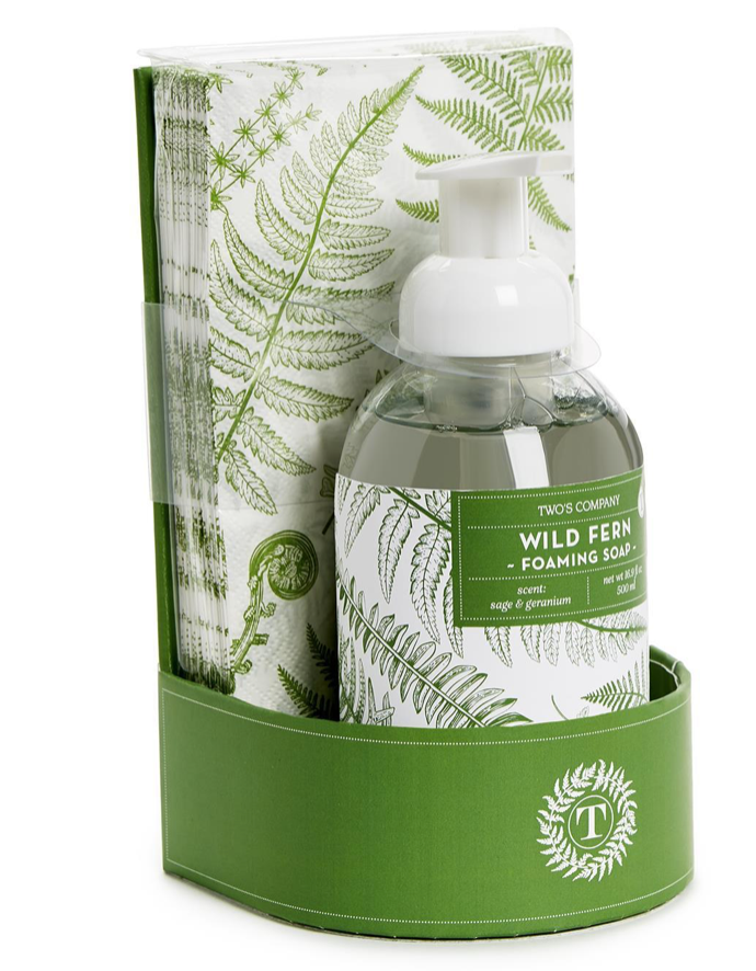 Two's Company Foaming Soap & Towel Set