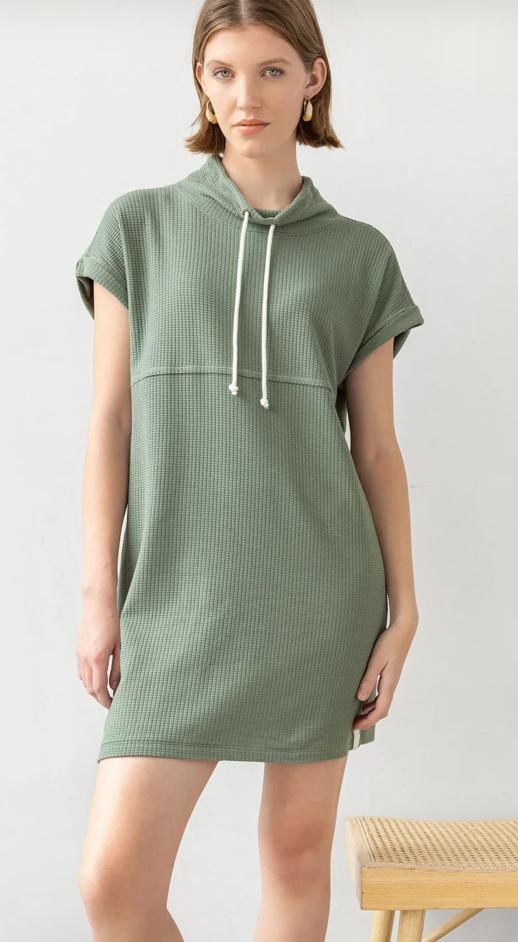 Lilla P Roll Sleeve Seamed Dress