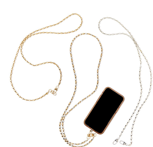 Two's Company Metallic Cell Phone Crossbody Strap