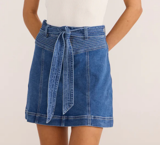 MINKPINK Ellis Denim Panel Mini Skirt