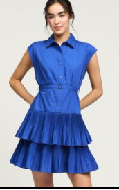 Current Air Button Down Tiered Mini Dress