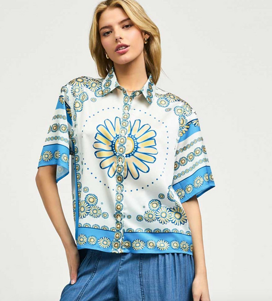 Current Air Half Sleeve Button Down Collared Shirt