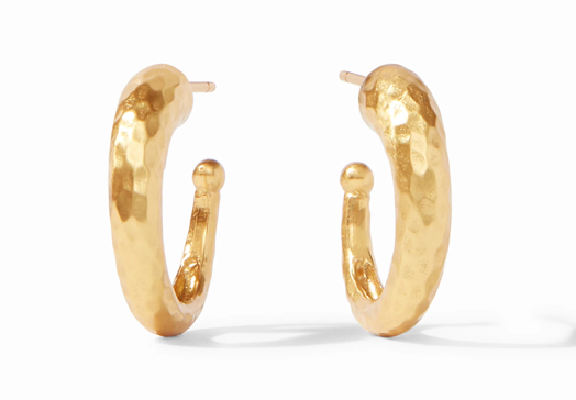 Julie Vos Gold Hammered Hoop Earrings