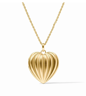 Julie Vos Puffy Heart Locket Necklace