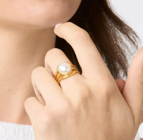 Julie Vos Wave Stone Ring