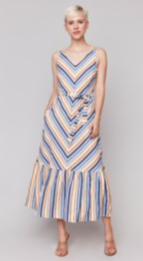 Charlie B Striped Maxi Strappy Dress