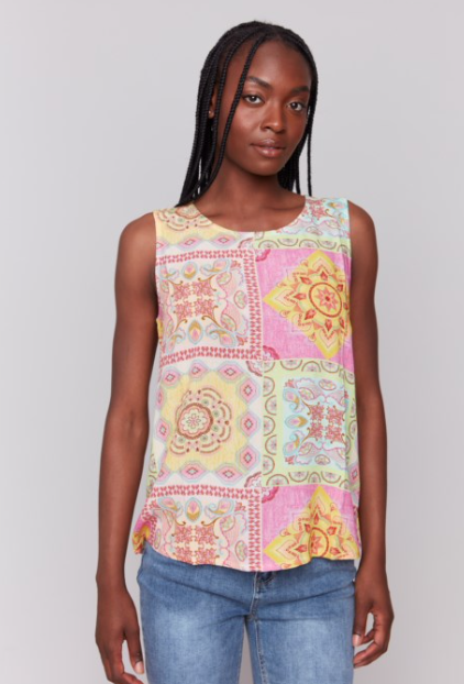 Charlie B Printed Sleeveless Top