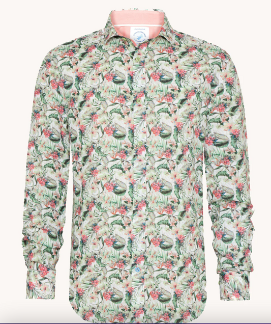 A Fish Named Fred Floral LS Shirt