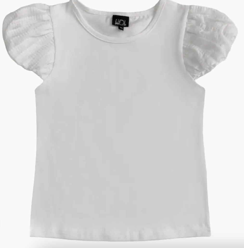 Little Olin Girls Puff Sleeve Top