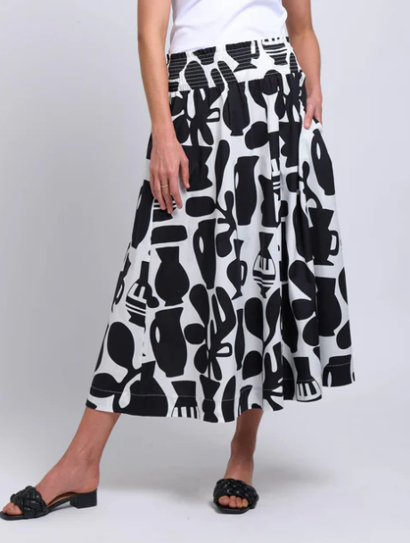 Foil Skirted Ahead Printed Skirt