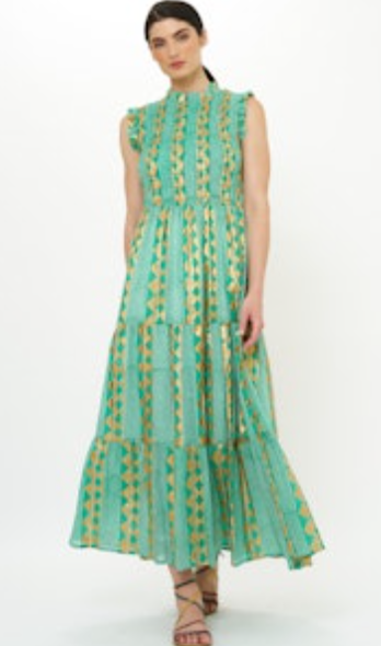 Oliphant Sleeveless Smocked Maxi