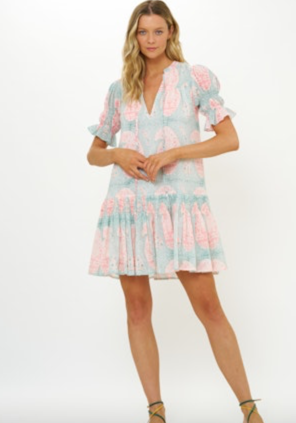 Oliphant Smocked Drop Mini Dress