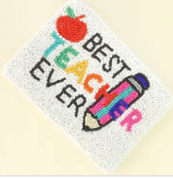 Sophia Collection Beaded Zipper Coin Bag